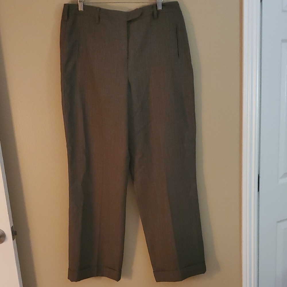 Larry Levine Womens Lined Elegant Brown Dress Pants